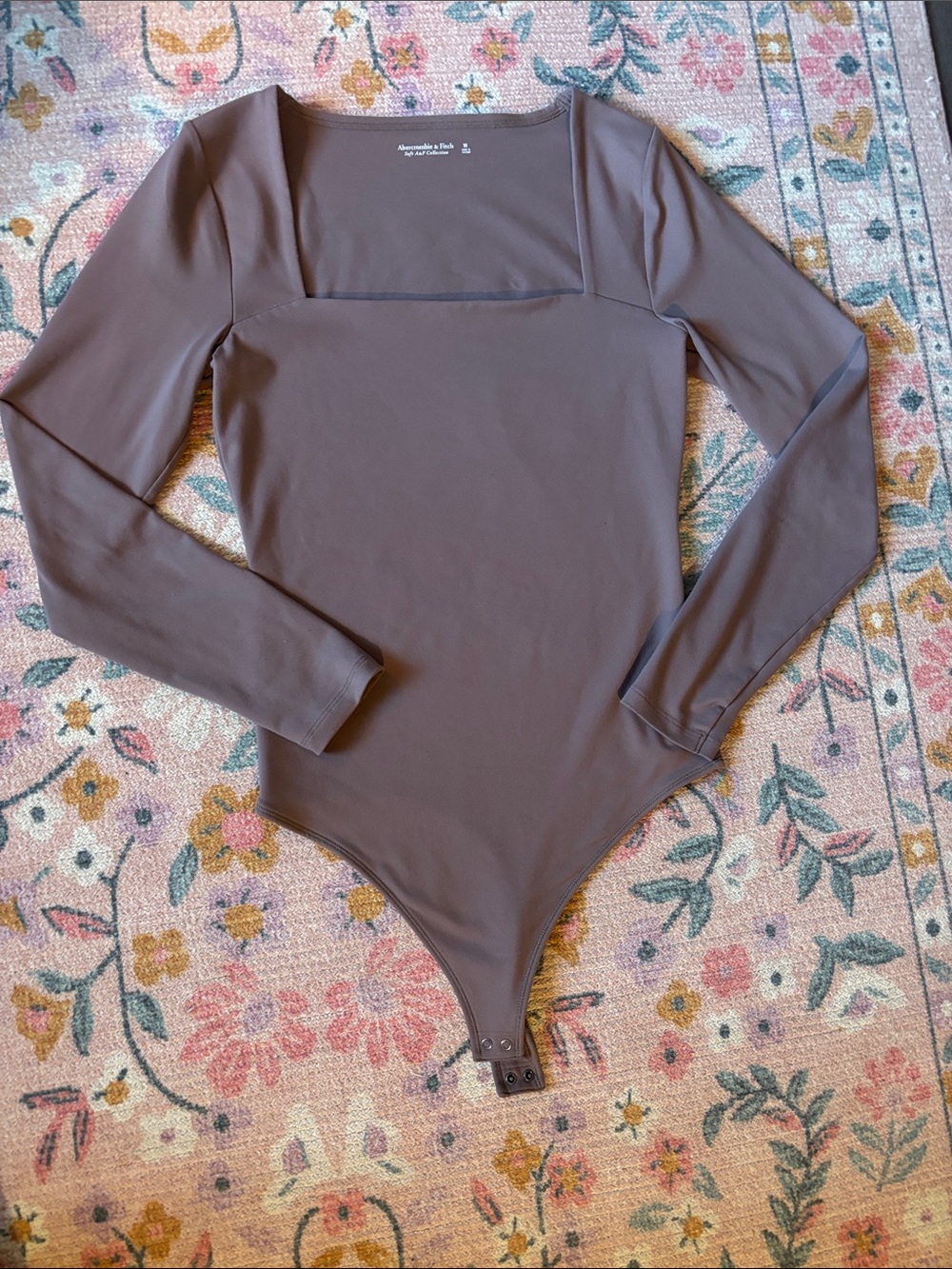 Abercrombie & Fitch Women's Long Sleeve Square Neck Bodysuit - Brown